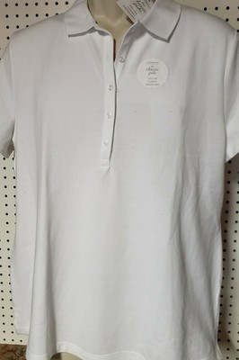 Womens Croft & Barrow Classic Polo NEW Short Sleeve Shirt Bright White Size XL | eBay