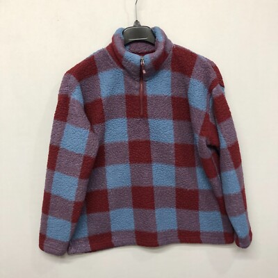 Eddie Bauer Women Faux Fur Fleece Teddy Sweater Top Size XL X-Large M192  -19