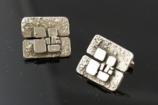 engla Manschettenknöpfe Modeschmuck Metall Design cufflinks 70er Vintage Modern