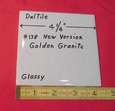 1 pc. Golden Granite: Glossy Ceramic Tile by Daltile 4-1/4" Gold-Brown Speckled