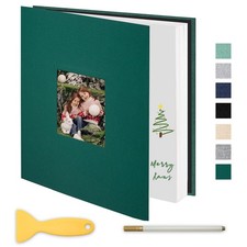 Self Adhesive Scrapbook Photo Album Large Pages Linen Scrap Book Holds 2x3 4x...