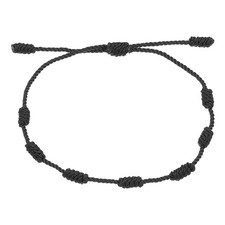 Bracelet 7 Knot Handmade Adjustable String Protection Good Luck Cord Black