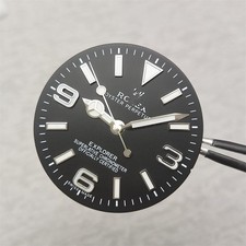 28.5mm Black Watch Dial Ice Blue Lume for Nh3...