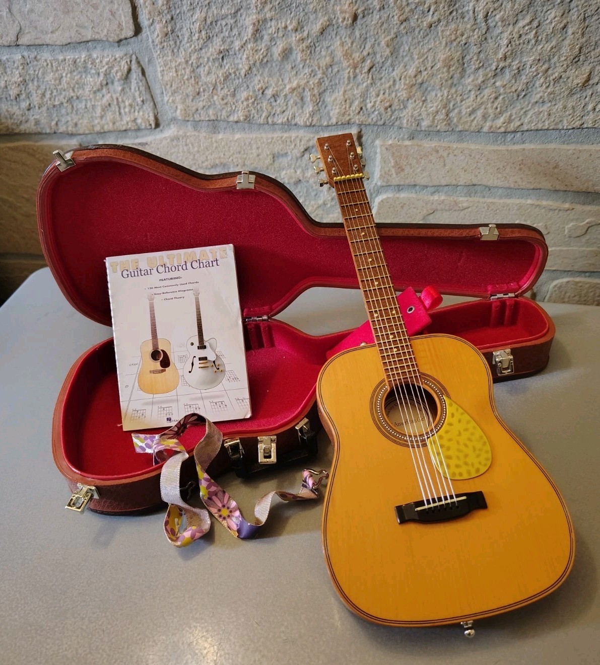 AMERICAN GIRL DOLL ACOUSTIC GUITAR with Case Music Books And