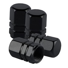 Aluminum Tire Stem Valve Caps Wheel Valve Covers Car Dustproof Tire Cap Black