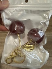New Red Cherry Bag Charm Keychain Metal  Resin, Brand New - USA