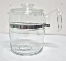 Vintage PYREX Flameware Glass 7759-B Percolator Coffee Pot 9 Cup W/ Lid