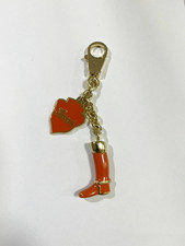 Authentique GUCCI Accessoires Bottes Motif Coeur Porte-clés Breloque Orange M...