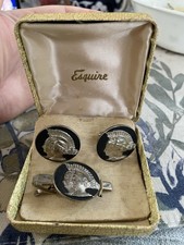 vintage cufflinks and tie clip set