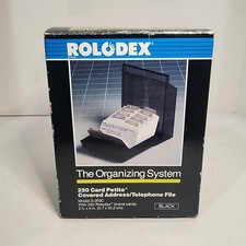 NEW Rolodex S-310C 250 Card Black Address  Telephone Organization System 1989