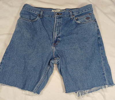 Harley-Davidson Herren 36W Denim Cut Off Shorts Blau Ausgefranster Saum Motor Kleidung