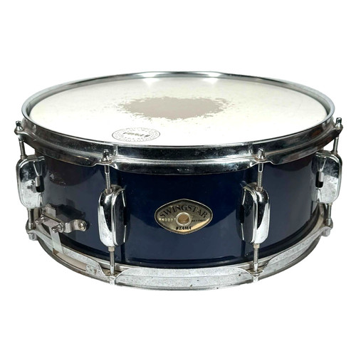 Tama Swingstar Snare Drum 14" x 5" Wood Shell Blue Vintage 80s Made in Taiwan