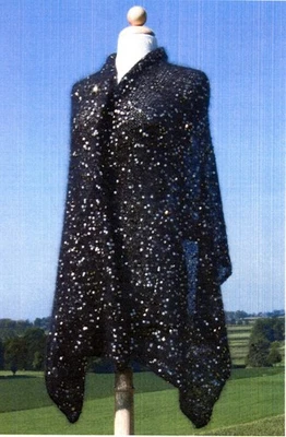 You Knit Me Designs Knitting Pattern - Starry Night Shawl - Easy Knit - Image 1 of 2
