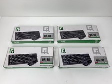 Lot of 4 - QR-80 USB Wired Keyboard with Optical Mouse