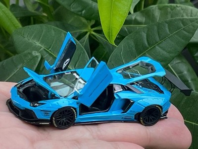 LAMBORGHINI AVENTADOR LBWK BB BLUE FULLY OPENING 1/64 DIECAST CAR