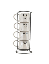 Way To Celebrate Halloween Ghost Espresso Mug Stack 4oz Cups Decor Stand