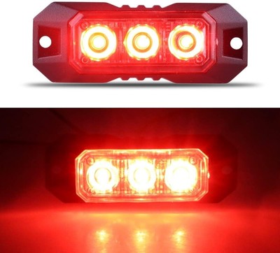 3 LED Flashing Strobe Lights for Truck Car Vehicle LED Mini Grille Light Head Em