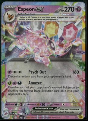 #ad Espeon EX 034 159 Ultra Rare Prismatic Evolutions NM M $3.94