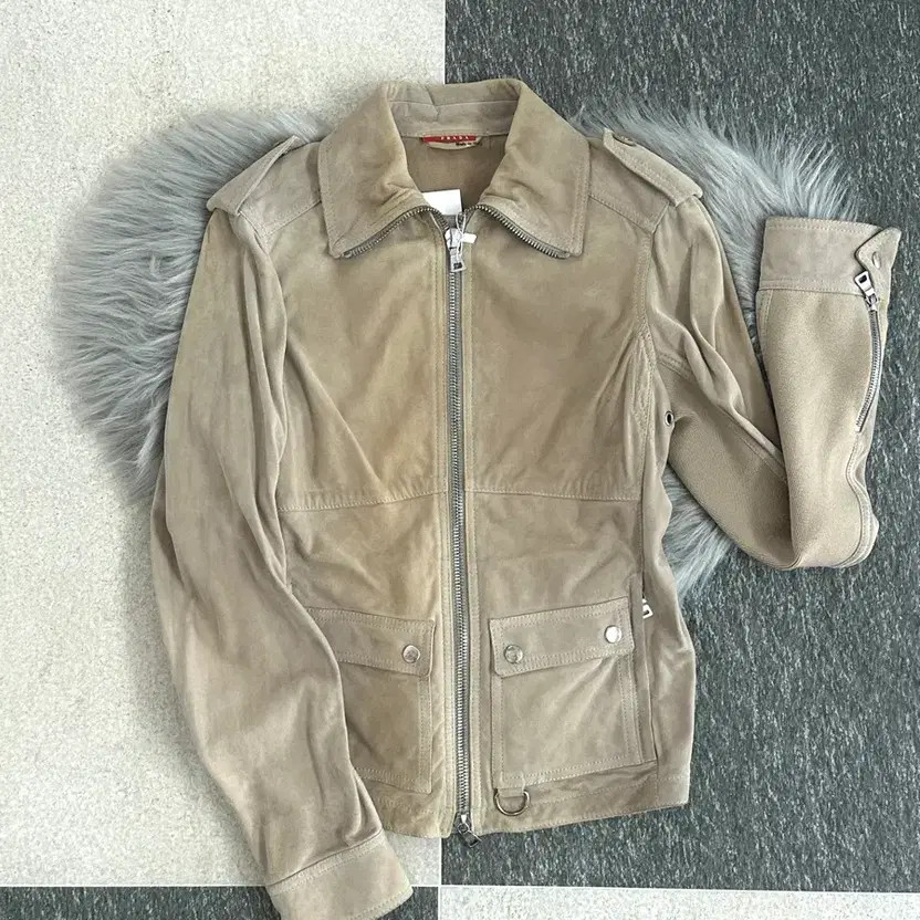 Prada 00s Suede Panel Jacket - Archive 2000s Style