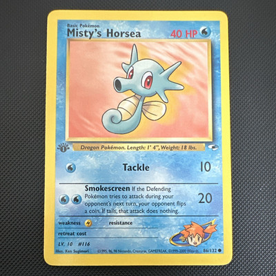 Wizards Misty's Horsea 086/132 Gym Heroes 1st Ed Regular English 40 HP