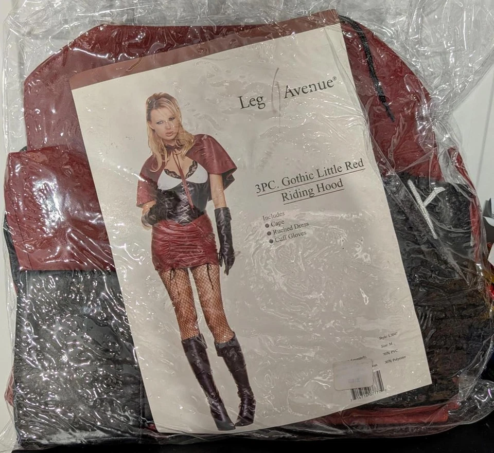 LEG AVENUE Y2K GOTHIC LITTLE RED RIDING HOOD NEW  - Image 2 of 3