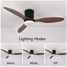 52 Inch Modern Ceiling Fan Light Quiet DC Motor 6 Speed Remote App Control