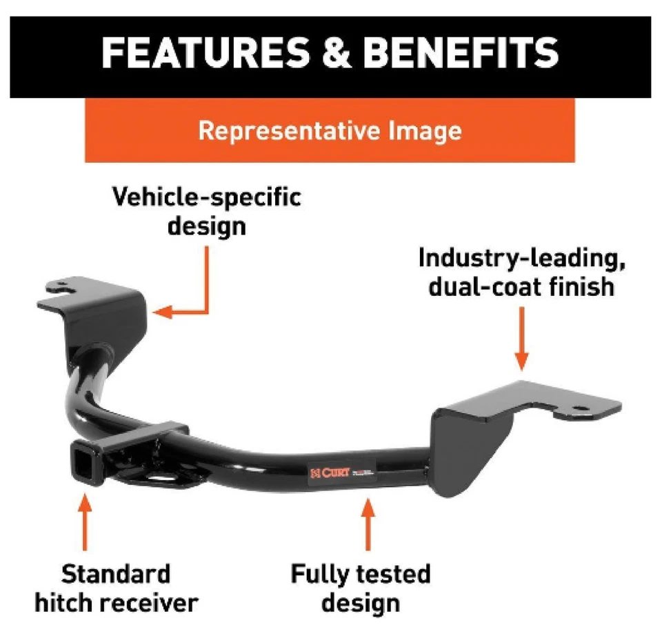 Curt Class 1 Trailer Hitch 112893 for 2000-2005 Toyota Celica / Toyota Echo - Изображение 2 из 4