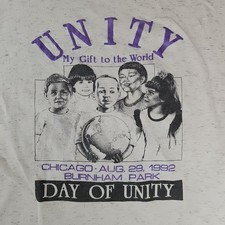 Vtg Day Of Unity Chicago Single Stitch Shirt Mens XL 90s 1992 USA Made