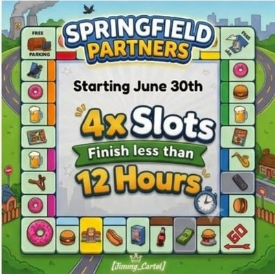 Springfield Partners Full Carry 4x Slot Monopoli Go! Partner Event (12 Stunden)  