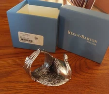 2002 Reed & Barton Silverplate 1824 Collection Swan Napkin Ring NIB