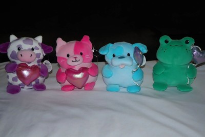 Target Bullseye Set of 4 Pillow Plushies Cow Cat Dog Frog ~ Valentine 2025 ~ NEW