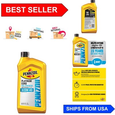 Platinum Euro Full Synthetic 5W-40 Motor Oil - 1 Quart for Superior Engine Care