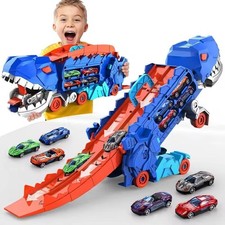 3in1 Dinosaur Transporter Truck Toy Car Eater Racing Track Boys Gift 3-7 Years
