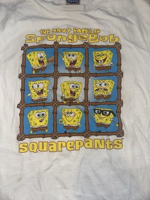 Nickelodeon Spongebob Squarepants T Shirt Youth XL White Graphics Short Sleeve