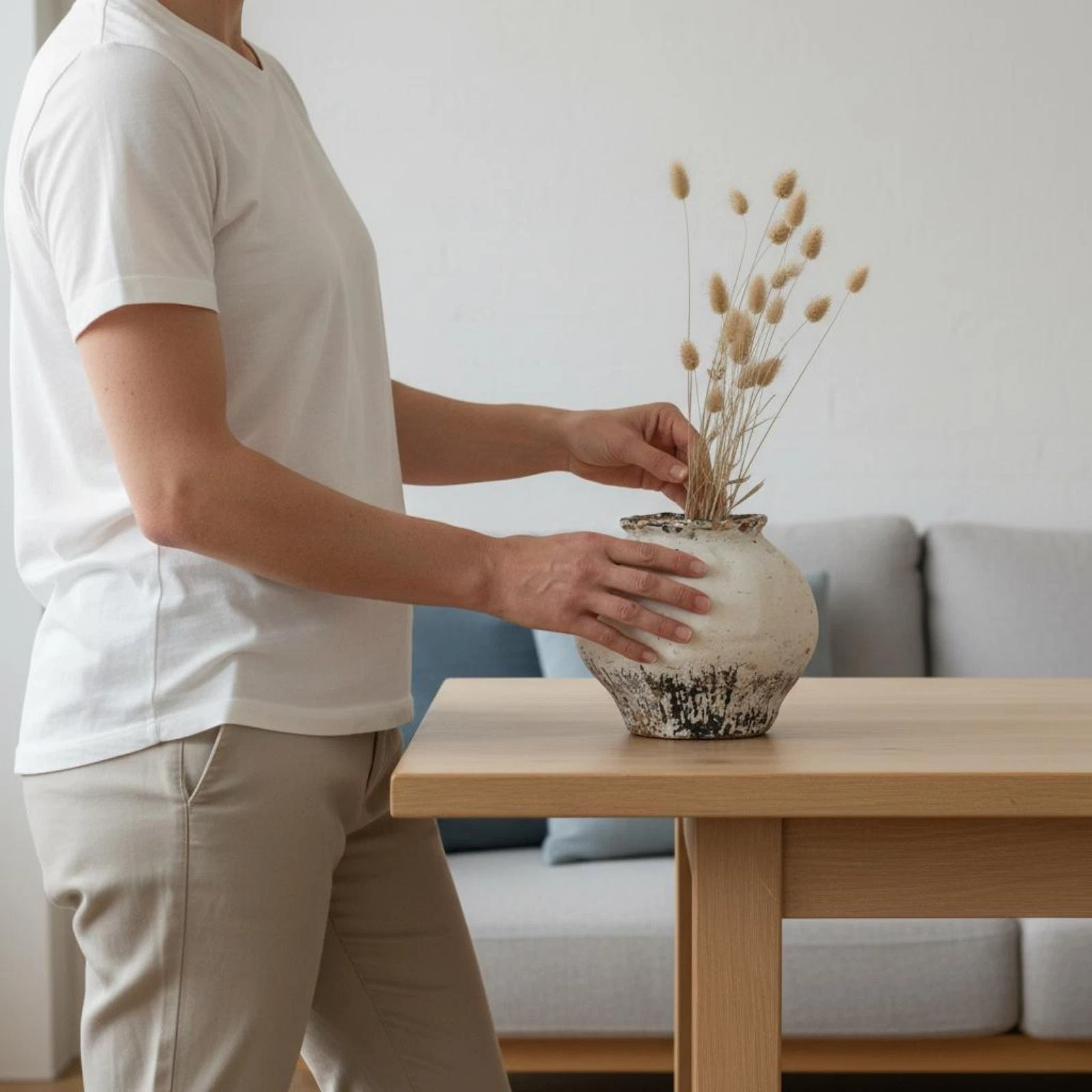 Round Terracotta Vase Natural Simplicity Aesthetic Ceramic Vase Distressed