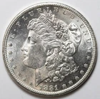1881-S $1 Morgan Silver Dollar Uncirculated BU - RAW - Blast White - Lustrous