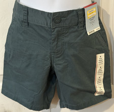 NWT Boys size 4 Cat  Jack Flat Front Green Chino Twill Dress Shorts Adj Waist