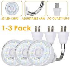 LED Motion-Activated Night Light Flexible Sensor AC Outlet Plug-In Stair Lamp