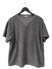 Dior Oblique Terry Towel T-Shirt Grey Size XL Cotton Made In Italy 