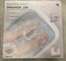 Sharper Image Spahaven Zen Heated Foot Bath, Bubble Massage, Splash Guard, White