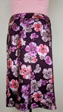 Women Foiled Floral Dark Purple Skirt Plus Size 1-1x, 1-2x, 1-3x, 1-4x