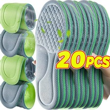 20 piezas plantillas ortopédicas unisex de espuma viscoelástica para zapatos inserto absorbente de sudor