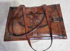 Vera Pelle Handbag Galja Tooled Leather Bag Italy