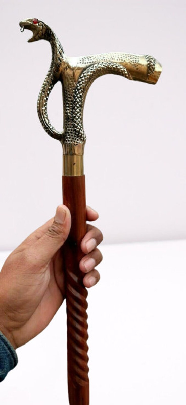 Designer Solid Brass Snake Head Handle Handmade W… - image 7