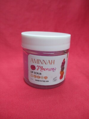 Aminnah Macaron Lip Scrub ~ 1oz ~ Shea Butter ~ Mango Butter ~Sugar ~NEW ~SEALED