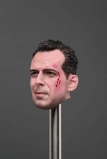 1/12 1/18 1/24 Bruce Willis Wounded Head Sculpt For 6" 3.75" 2.5" Male Figrue