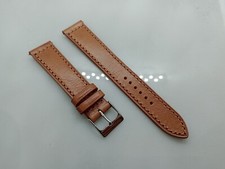 New Geckota 18mm Quick Release Brown Handmade Genuine Leather Watch Strap XM86