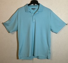 Greg Norman Play Dry Golf Shirt Polo Light Blue Embroidered Logo XL