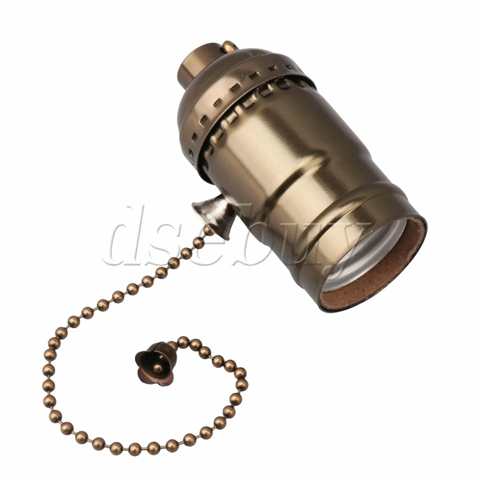 3 Pieces AC110-240V Vintage Aluminum Chain Lamp Holder for E27 Screw Bulb - Image 2 of 4