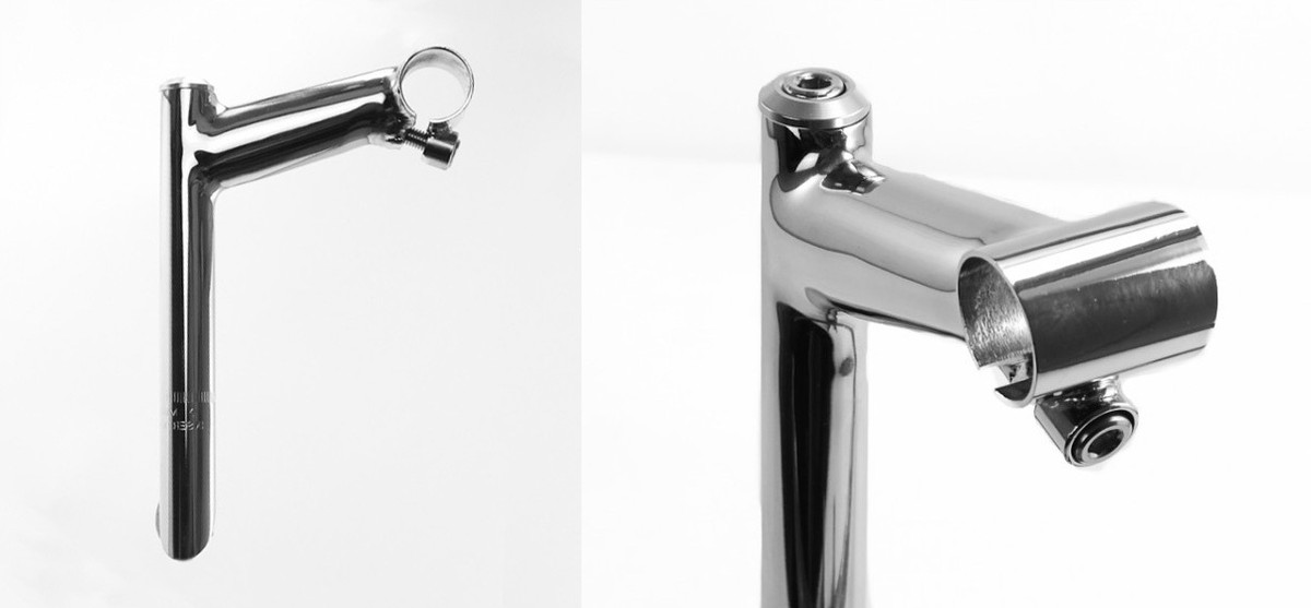 Velo Orange 1î Quill Stem Chromed Steel 17∞ positive rise 80mm